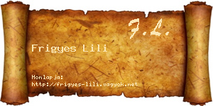 Frigyes Lili névjegykártya