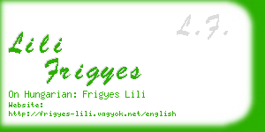 lili frigyes business card